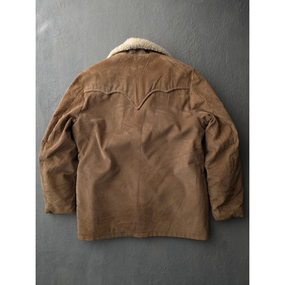 Vintage 1970s Lee Storm Rider Beige Corduroy Fleece Lined Barnstormer Coat 42 - Picture 5 of 14